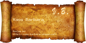 Vass Barbara névjegykártya